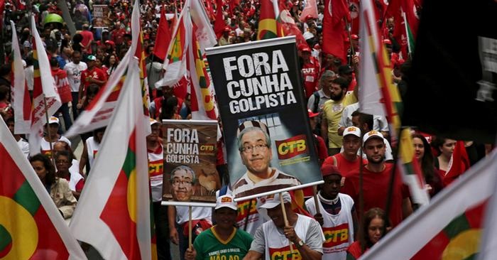 Protesters decry `coup` against Brazil`s Rousseff